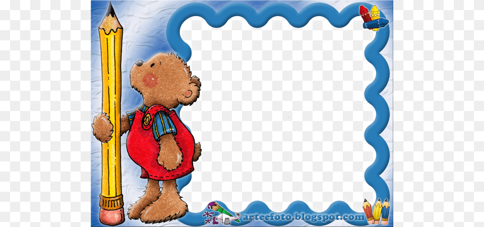 Escolar Ursinho Teddy Bear With Pencil, Teddy Bear, Toy Free Png