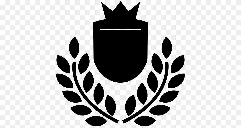Escudo Con La Corona De Olivo Y Ramas Descargar Iconos, Emblem, Symbol, Stencil Free Png Download