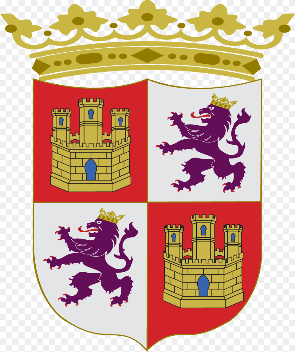 Escudo Corona De Castilla Catherine Of Aragon Crest, Armor, Animal, Canine, Dog Free Png