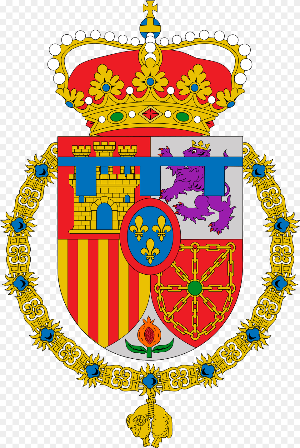 Escudo De Armas De La Princesa De Asturias Coat Of Arms Of Felipe Vi, Emblem, Symbol, Logo, Badge Free Transparent Png