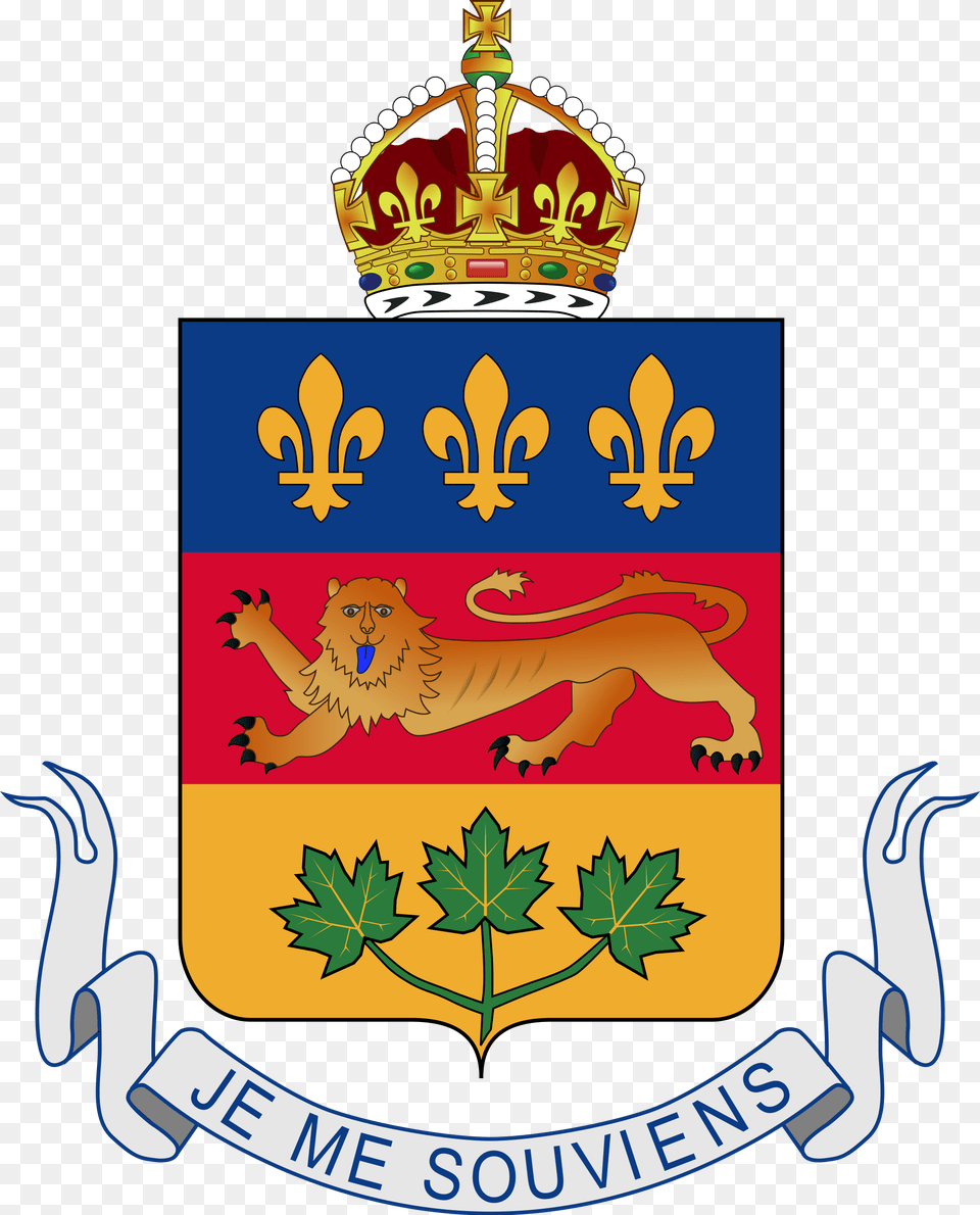 Escudo De Armas Qubec Coat Of Arms For Quebec, Emblem, Symbol, Animal, Lion Png Image
