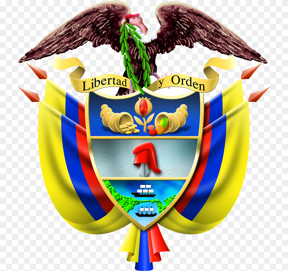 Escudo De Colombia, Animal, Bird, Emblem, Symbol Free Png