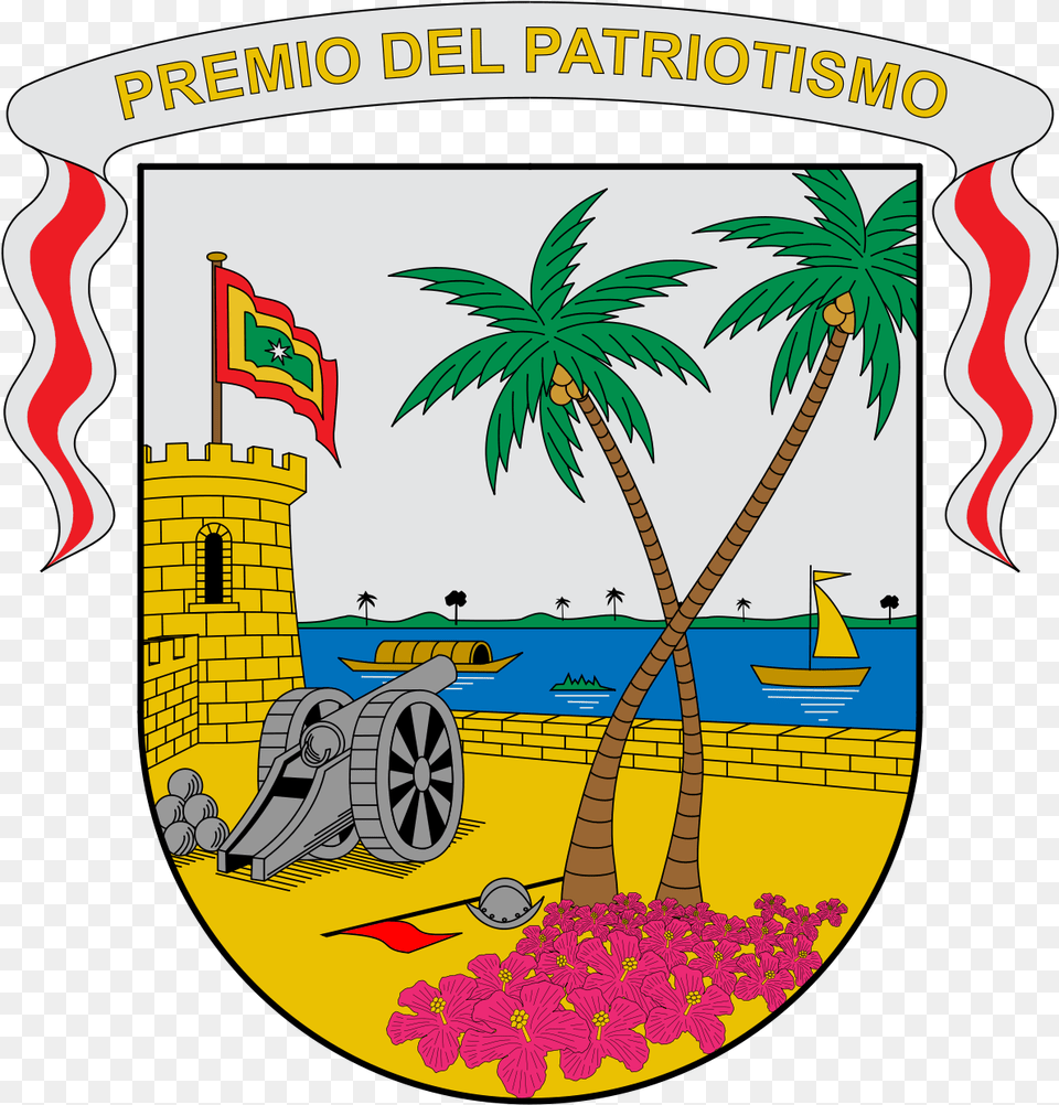 Escudo De Colombia Escudo Del Atlantico, Palm Tree, Plant, Tree, Emblem Free Png Download