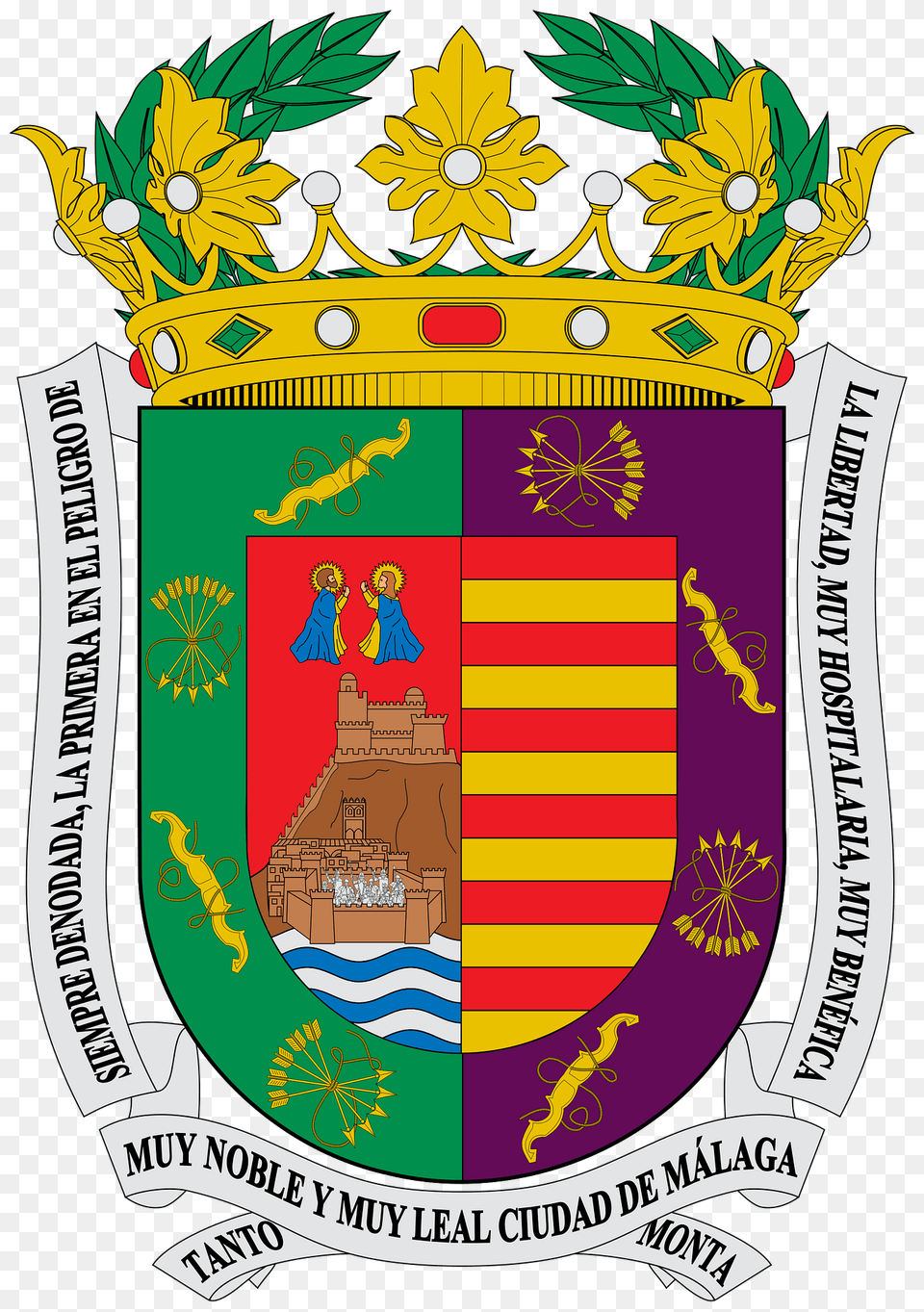 Escudo De La Provincia De Mlaga Clipart, Emblem, Symbol, Person, Armor Png Image