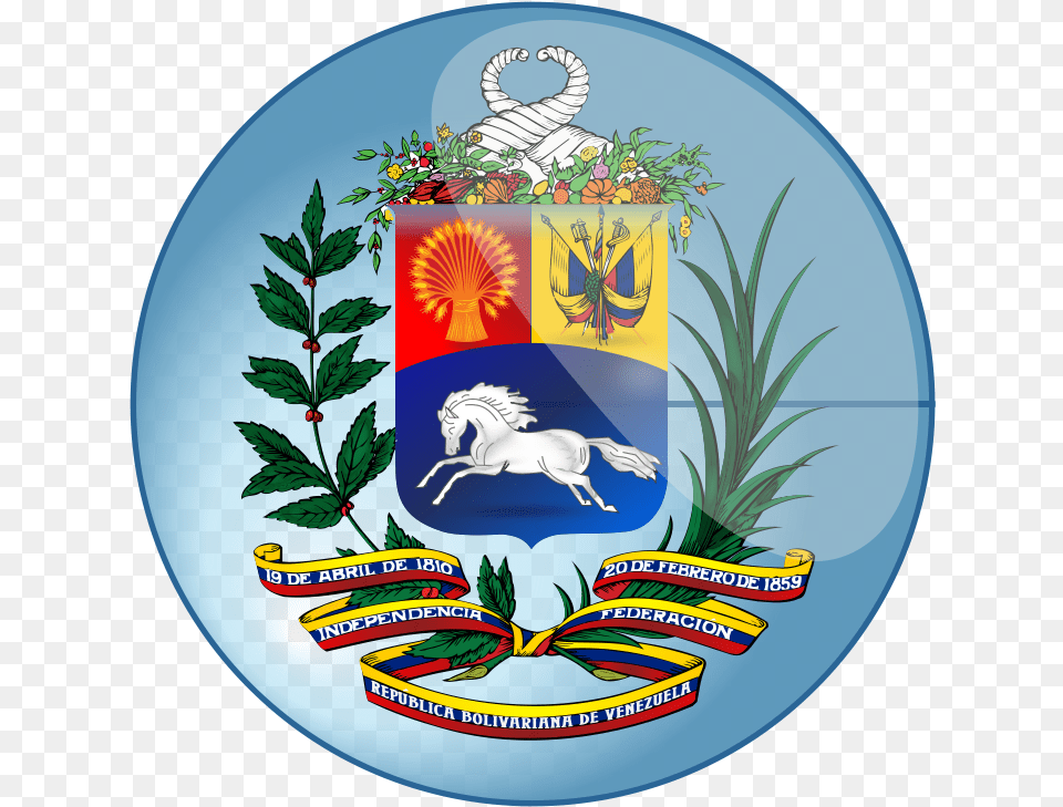 Escudo De La Republica Bolivariana De Venezuela Venezuela Coat Of Arms Vector, Emblem, Symbol, Logo Png Image