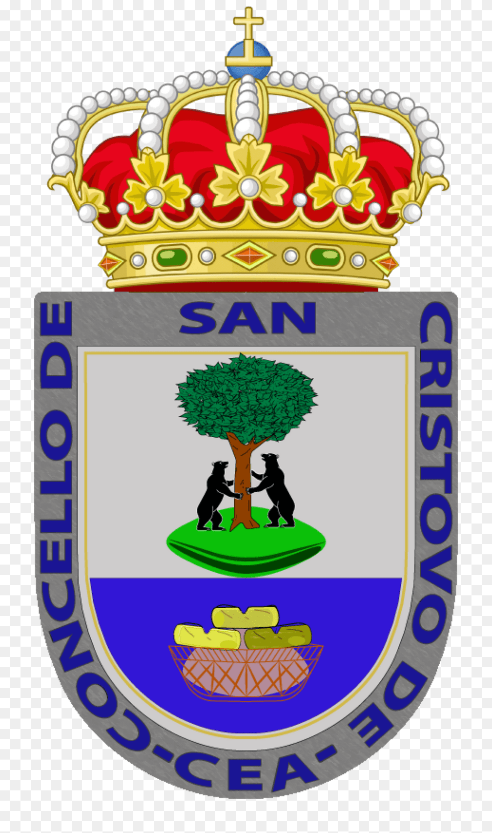 Escudo De San Cristovo De Cea Ourense Clipart, Badge, Logo, Symbol, Person Png Image