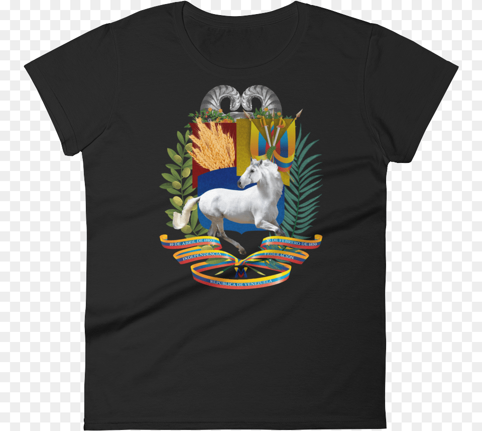 Escudo De Venezuela 3d Franela Unicorn, Clothing, T-shirt, Shirt, Animal Free Transparent Png