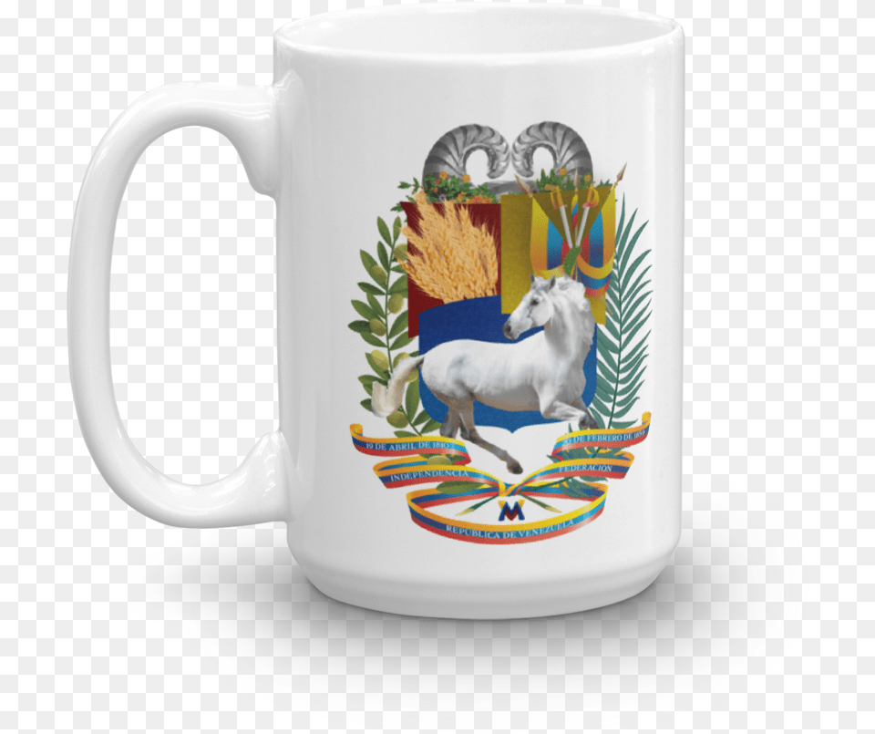 Escudo De Venezuela 3d Taza Franela Con Escudo De Venezuela, Cup, Animal, Horse, Mammal Free Transparent Png