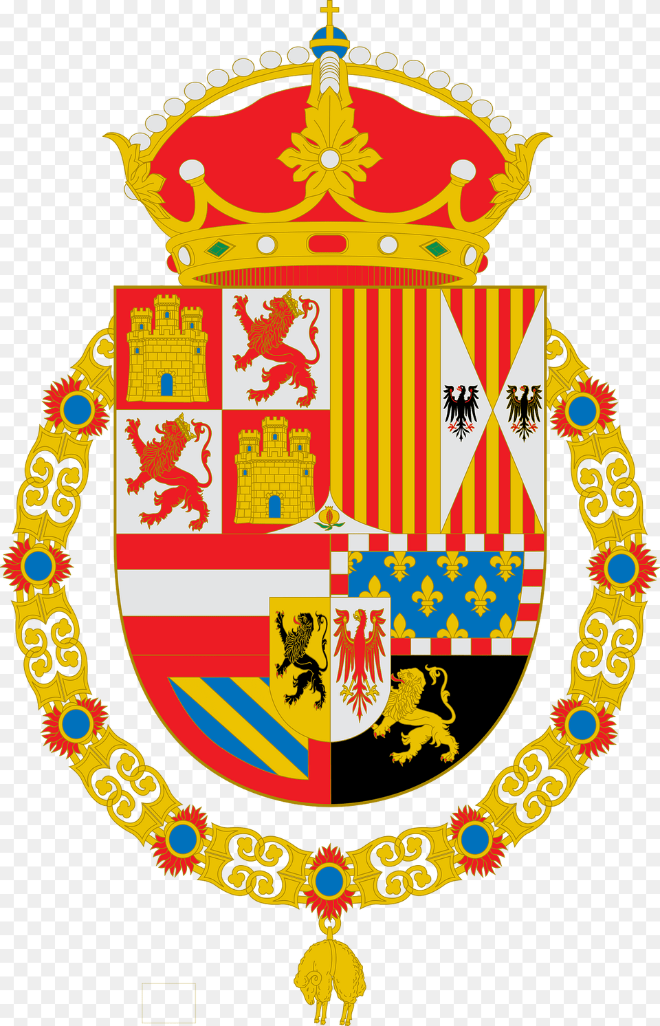 Escudo Del Archiduque Carlos De Austria Como Rey De Clipart, Emblem, Symbol, Logo Png Image