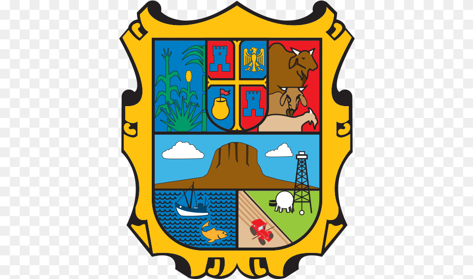 Escudo Del Estado De Tamaulipas, Armor, Animal, Cattle, Cow Free Png