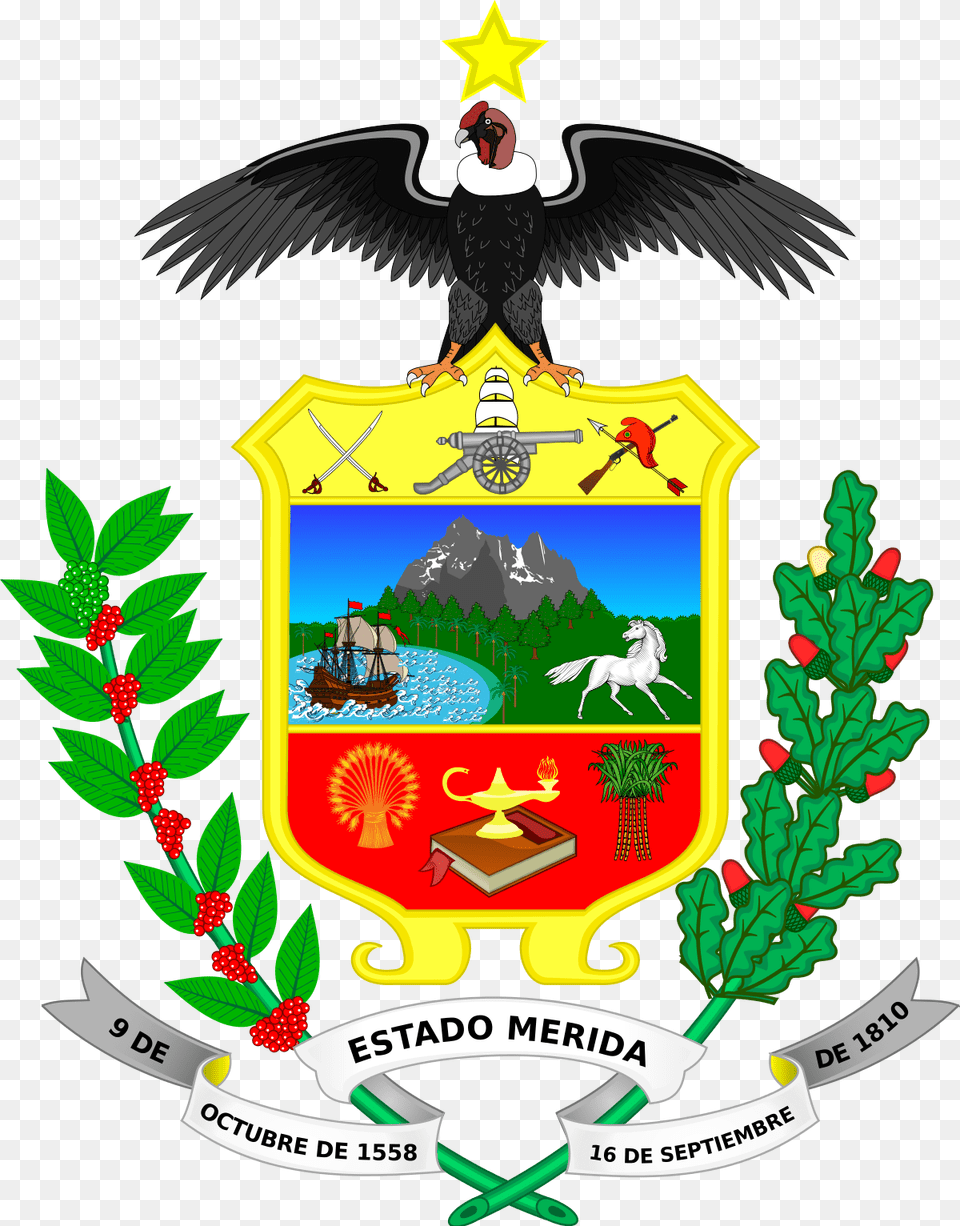 Escudo Del Estado Merida, Emblem, Symbol, Animal, Bird Free Transparent Png