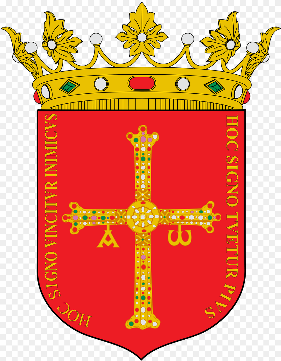 Escudo Del Reino De Asturias Modelo De La Bandera Clipart, Armor, Shield, Dynamite, Weapon Png