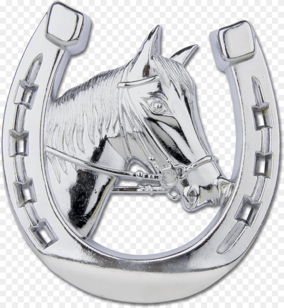 Escudo Herradura Para Coche Con Cabeza De Caballo Ferro Di Cavallo Per Auto, Horseshoe Free Png Download