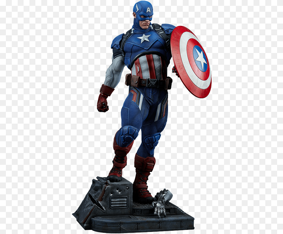 Escultura Premium Format Del Capitan America Sideshow, Adult, Male, Man, Person Free Png