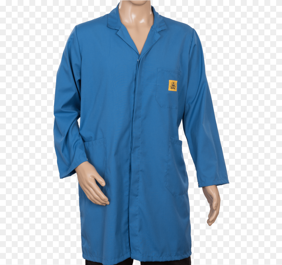 Esd Lab Coat Blue Scrubs, Clothing, Lab Coat, Long Sleeve, Sleeve Png Image