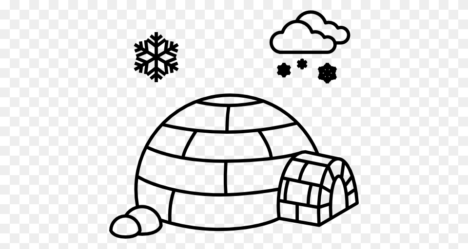 Eskimo Cold Snow Buildings Snowflake Arctic Igloo Icon, Gray Free Png Download
