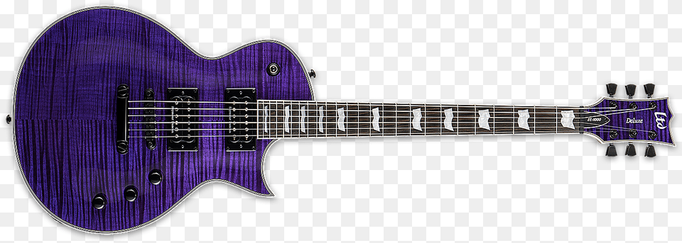 Esp Ltd Ec 1000fm See Thru Purple Flame Maple Seymour Ltd Ec 1000 Purple, Bass Guitar, Guitar, Musical Instrument Png Image
