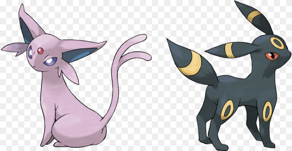 Espeon And Umbreon Evolution Methods Umbreon And Espeon, Cartoon, Animal, Mammal, Pig Png