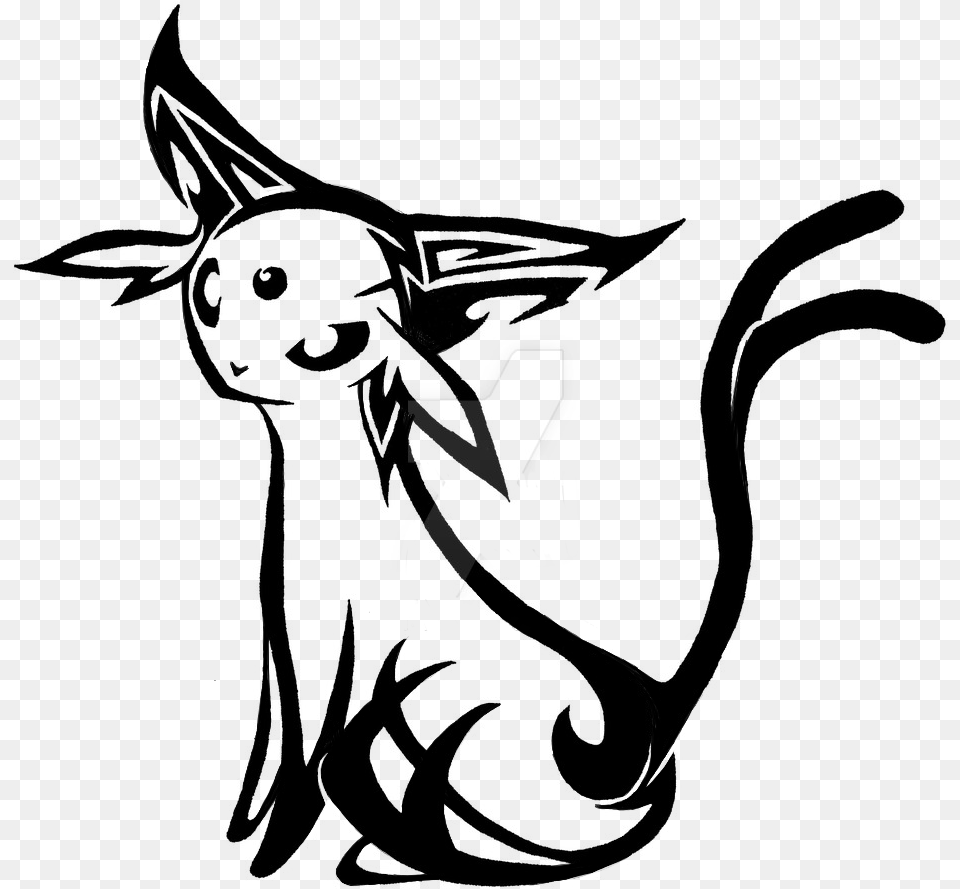Espeon Black And White, Gray Png