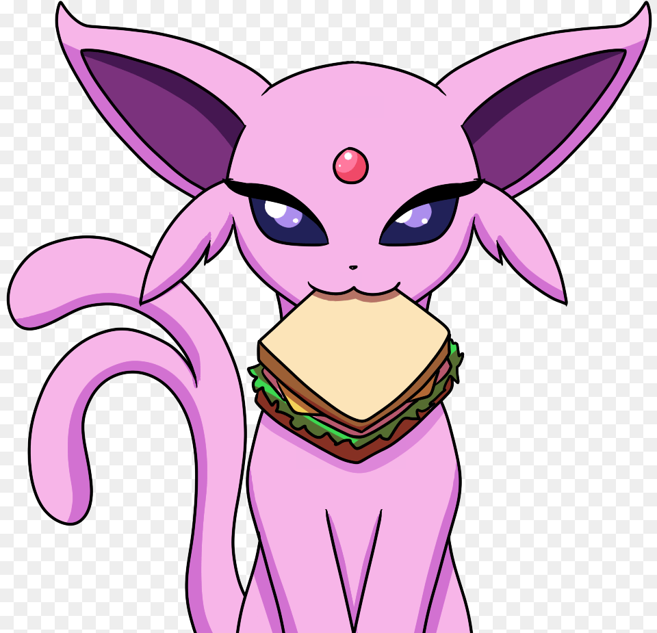 Espeon S Sandwich Cartoon, Purple, Animal, Fish, Sea Life Free Png Download