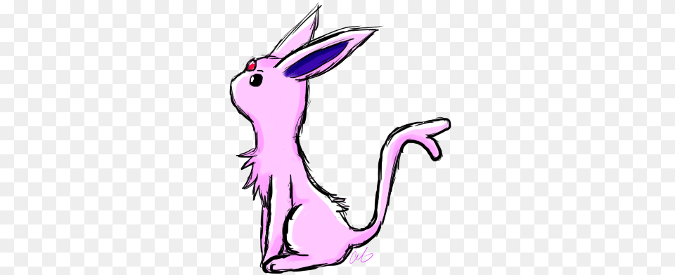 Espeon Sketch Pokcharms Cartoon, Animal, Hare, Mammal, Rodent Free Transparent Png