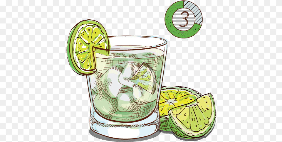 Espirito Xvi Cachaca Brazil National Cocktail Lime Transparent Gin Glass Clipart, Produce, Plant, Fruit, Food Free Png Download