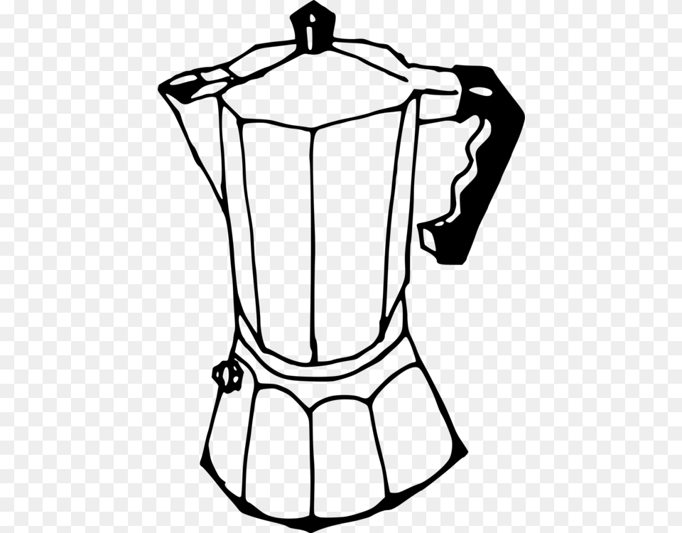 Espresso Coffeemaker Moka Pot Drawing Coffee Percolator Clip Art, Gray Free Png Download