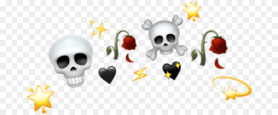 Esqueleton Star Heart Flower Emoji Crown Tumblr Skull, Head, Person Free Png