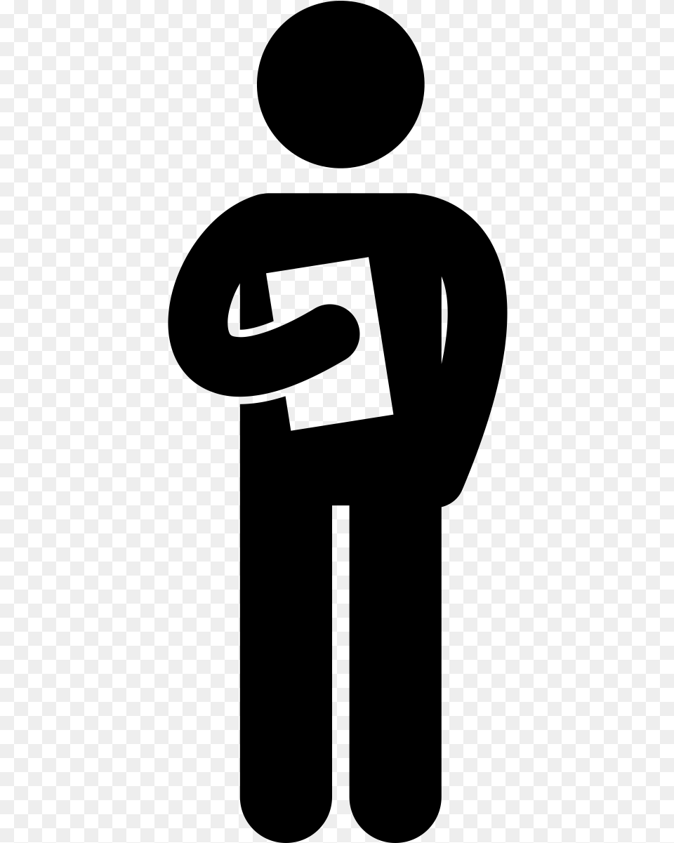 Essay Icon Person With Clipboard Icon, Gray Free Png