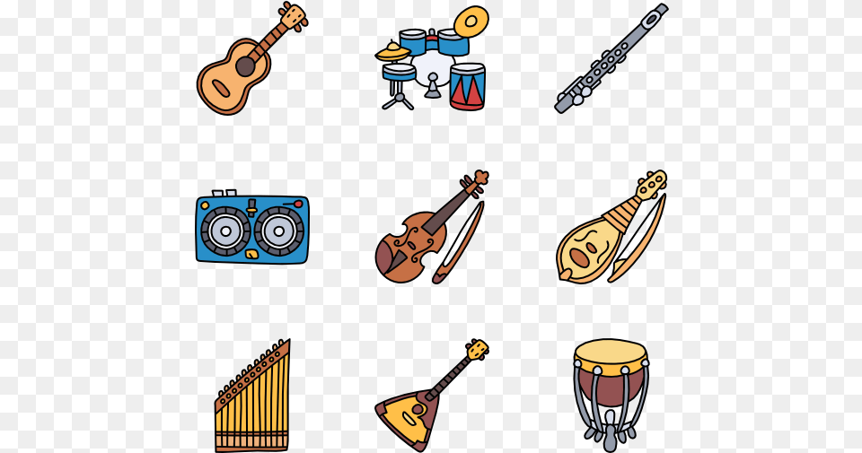 Essential Set Cartoon Instruments, Guitar, Musical Instrument, Lute Free Png