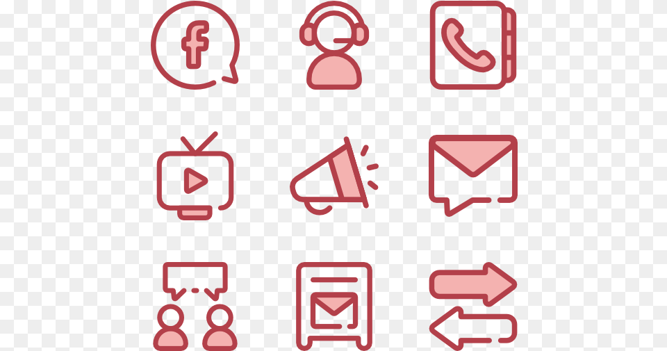 Essential Set Contact Detail Icons Pink, Text Free Transparent Png