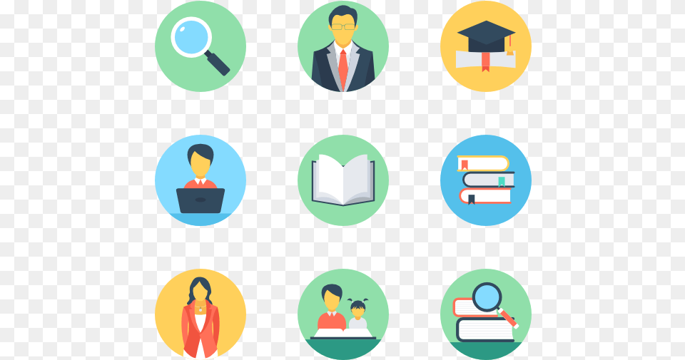 Essential Set Education Flat Design Icon, Person, People, Adult, Reading Free Png