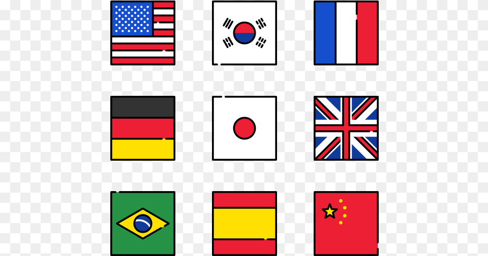 Essential Set Icon Us Flag Square Free Transparent Png