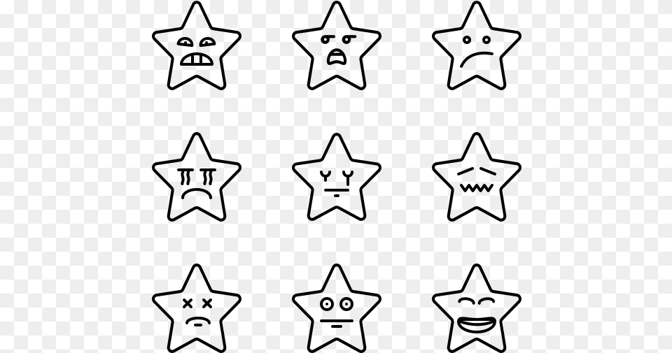 Essential Set Love Star Emoji Black And White, Gray Free Transparent Png