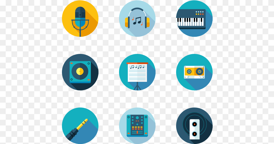 Essential Set Music Note Flat Design, Text Free Png Download