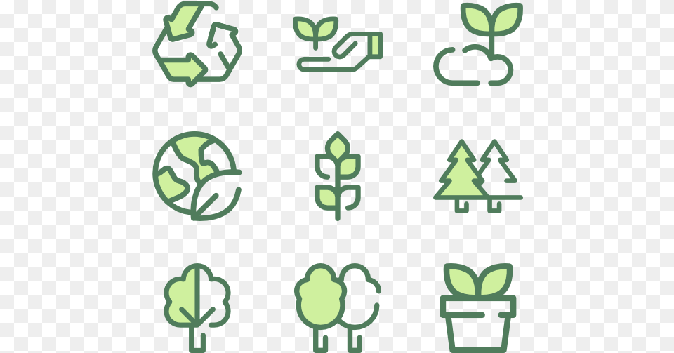 Essential Set Nature Icon Vector, Recycling Symbol, Symbol, Green Png Image