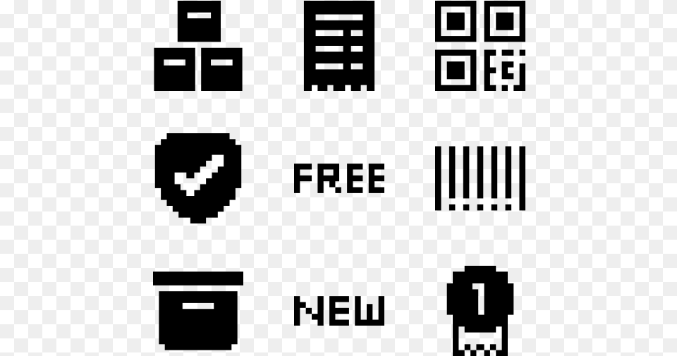 Essential Set Pixel Art, Gray Free Transparent Png