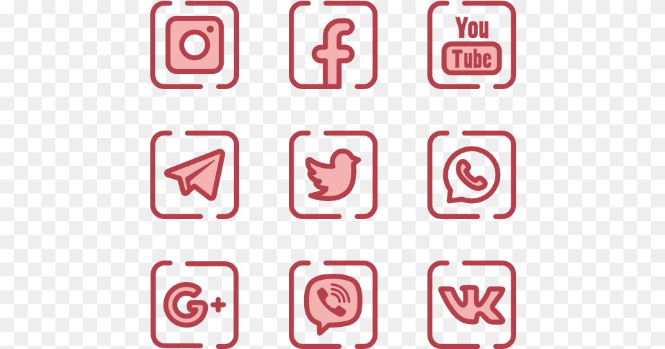 Essential Set Social Media Icons Yellow, Text Free Png Download