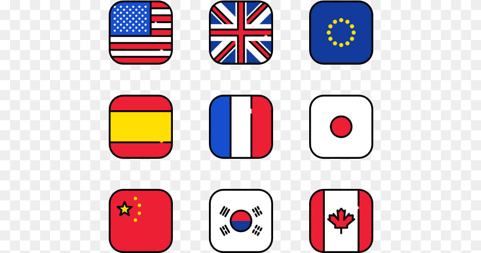Essential Set Square Flags With Rounded Corners Png Image