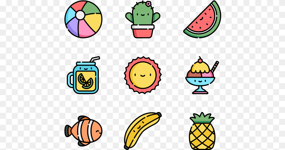 Essential Set Transparent Food Icon Color, Fruit, Plant, Produce, Banana Free Png