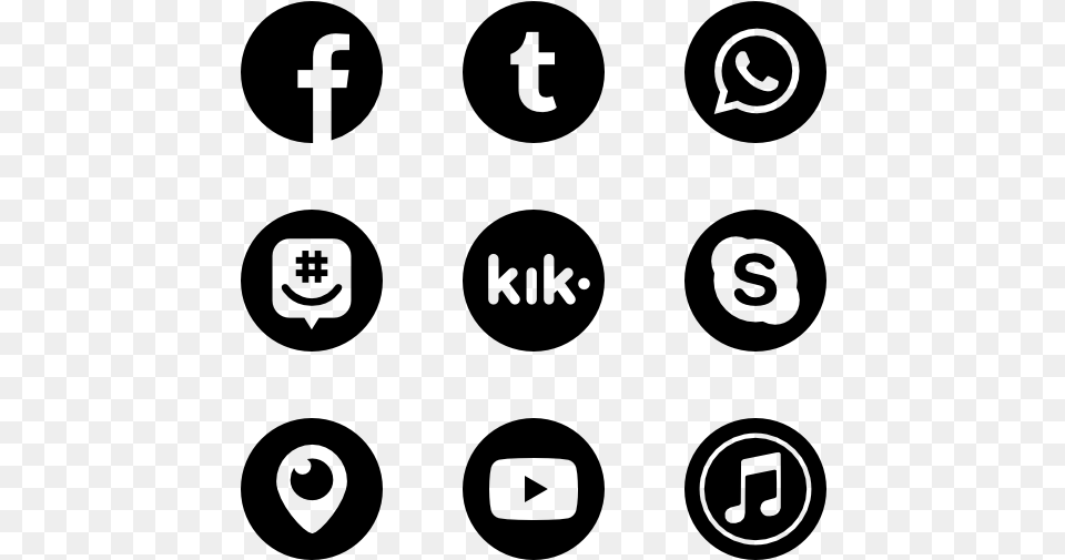 Essential Set Vector Social Media Icons, Gray Free Png Download