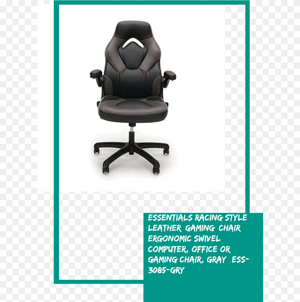 Essentials Racing Style Leather Gaming Chair, Cushion, Furniture, Home Decor Png Image