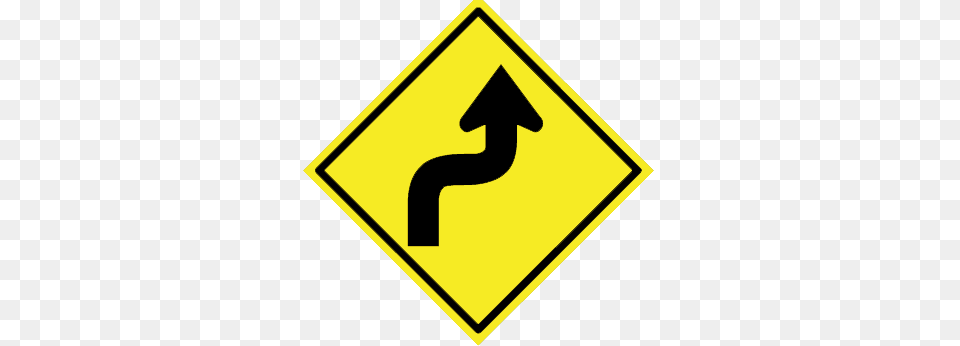 Esta De Trnsito Se Usa Para Indicar Dos Vueltas Slippery Road Sign, Road Sign, Symbol, Blackboard Free Png Download
