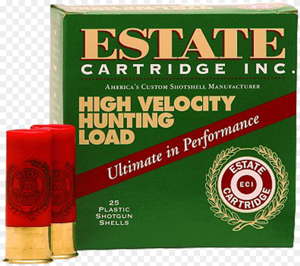 Estate 12 Gauge Ammunition High Velocity Hunting Loads 20 Gauge Shotgun, Weapon Png Image