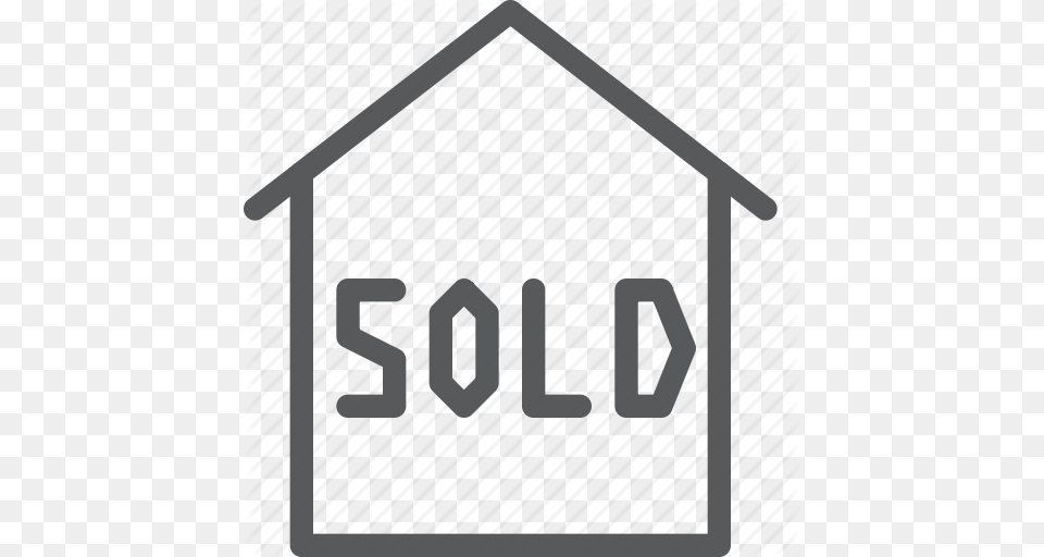 Estate Home House Purchased Real Sign Sold Icon, Bus Stop, Outdoors, Symbol, Text Free Png Download