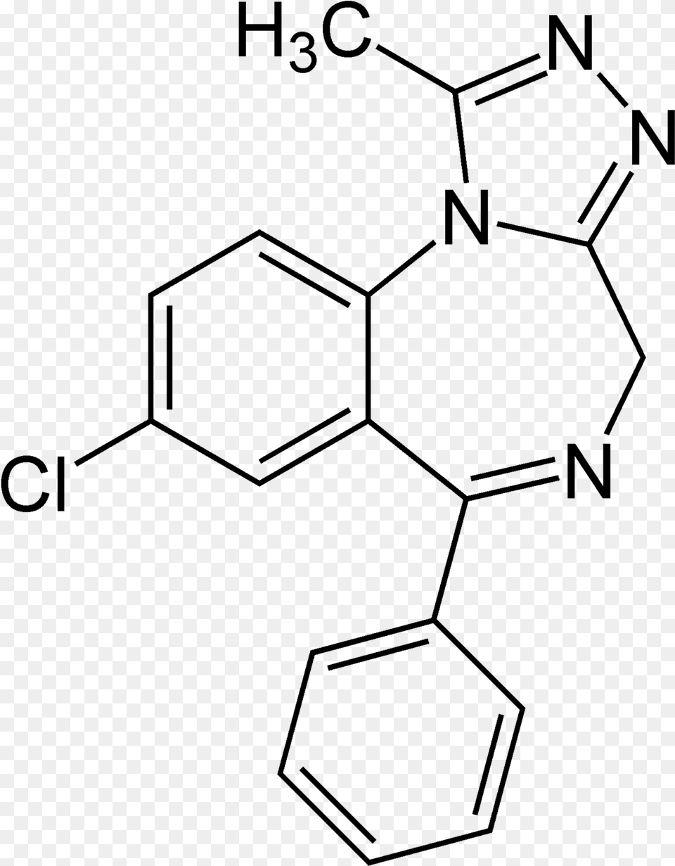Estazolam Chemical Structure, Gray Png