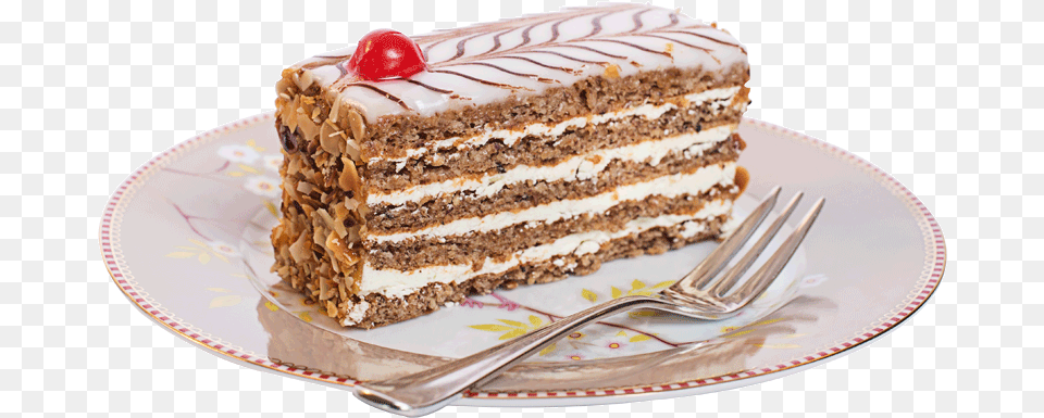 Esterhazy Slice Esterhazy Slice Esterhzy Slice, Cake, Cutlery, Dessert, Food Free Transparent Png