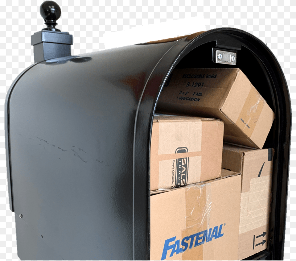 Estes Mailbox With Packages Machine, Box, Cardboard, Carton, Package Png Image