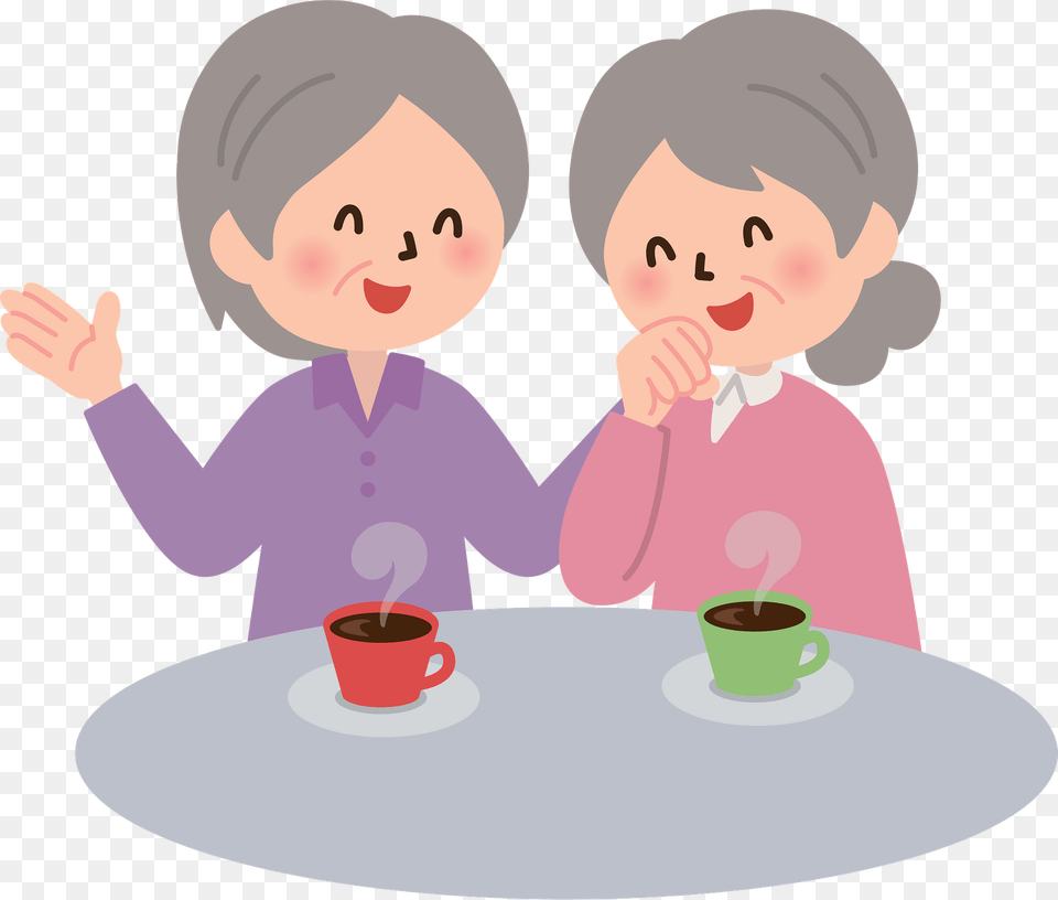Esther And Ruby Old Women Are Having A Conversation Clipart, Cutlery, Person, Baby, Face Png Image