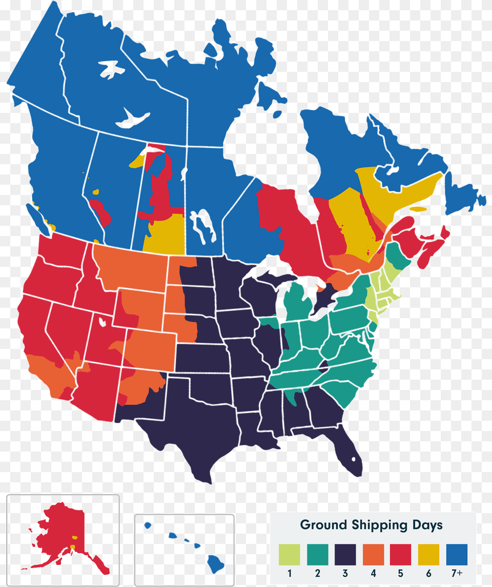 Estimated Ground Transit Times Map Of North America, Chart, Plot, Atlas, Diagram Png
